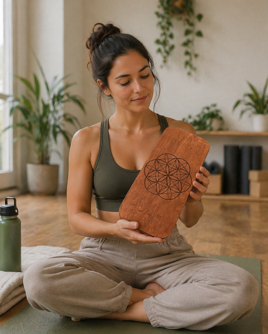 Yoga model using acupressure board